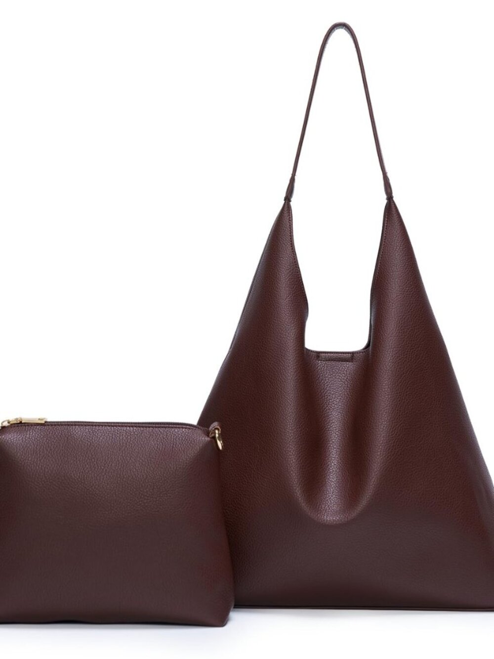 Hobo Bags for Women 2 Pcs Set, Large Soft Vegan Leather Slouchy Tote Bag
